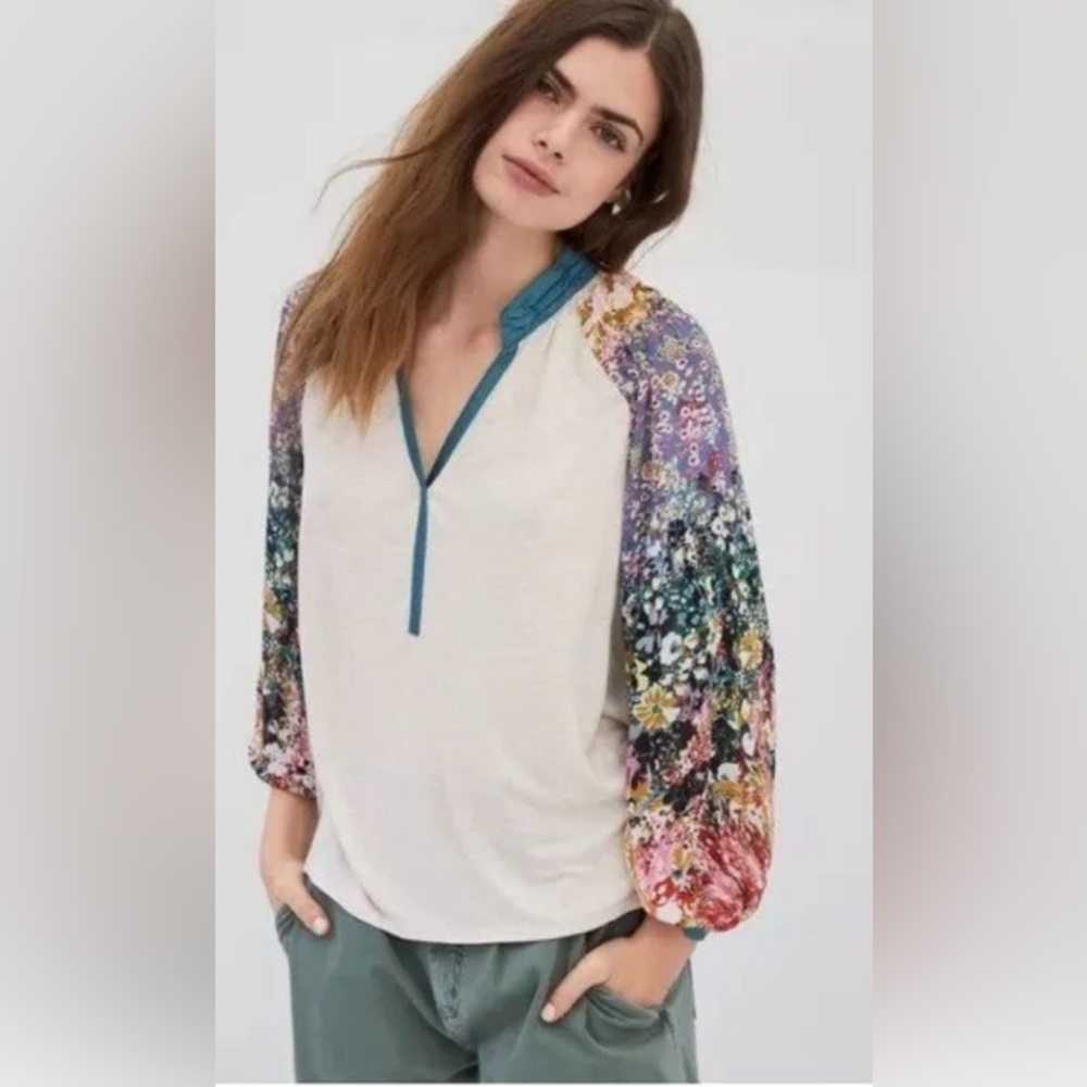 Anthropologie Tiny Eleanor Floral Blouse Size XS